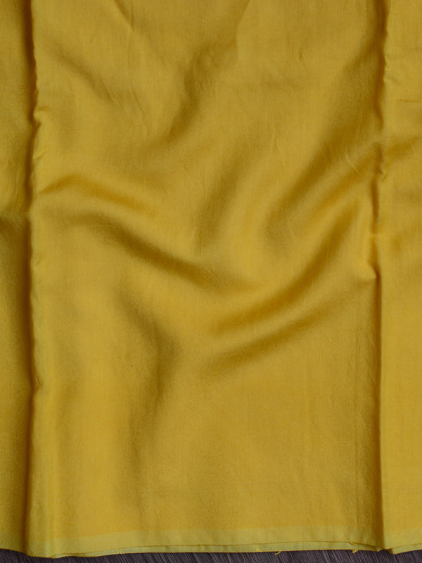 Banarasee Chanderi Cotton Zari Buta Salwar Kameez Fabric With Digital Print Dupatta-Yellow