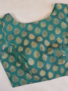 Banarasee Cotton Silk Zari Buta Blouse-Green