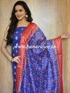Banarasee Chanderi Cotton Zari Buta Salwar Kameez Fabric With Digital Print Dupatta-Blue