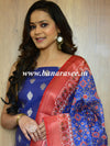 Banarasee Chanderi Cotton Zari Buta Salwar Kameez Fabric With Digital Print Dupatta-Blue
