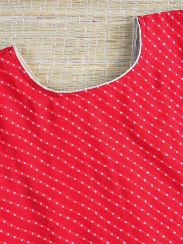 Banarasee Semi Georgette Fabric Blouse-Red