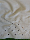 Banarasee Brocade Salwar Kameez Fabric With Mirror Work-White & Black