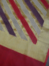 Banarasee Salwar Kameez Kota Checks Hand-Painted Fabric With Dupatta-Beige