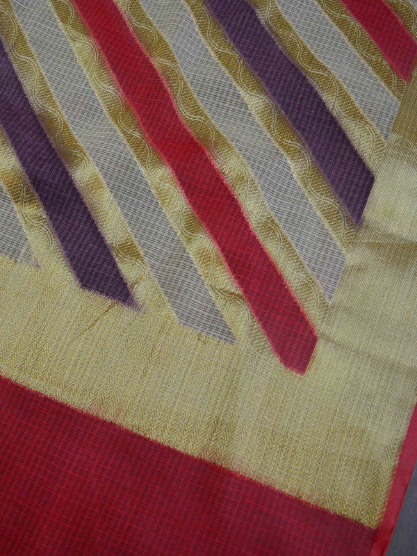 Banarasee Salwar Kameez Kota Checks Hand-Painted Fabric With Dupatta-Beige