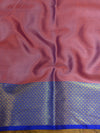 Banarasee Kora Muslin Saree With Buta Design & Skirt Border-Peach & Blue
