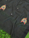 Banarasee Brocade Salwar Kameez Fabric With Mirror Work Dupatta-Rust & Black