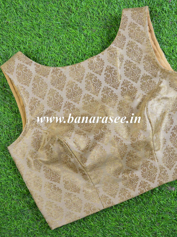 Banarasee Art Silk Fabric Blouse-Brown