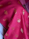 Banarasee Chanderi Cotton Zari Buta Salwar Kameez Fabric With Digital Print Dupatta-Pink