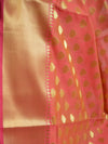 Banarasee Art Silk Saree with Zari Buti-Coral