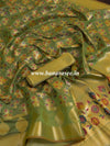 Banarasee Art Silk Saree With Meena Buta Work-Green