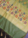 Banarasee Art Silk Saree With Meena Buta Work-Green