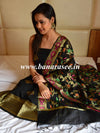 Banarasee Chanderi Cotton Salwar Kameez Fabric With Dupatta Zari Buta Design-Black