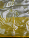 Banarasee Organza Mix Saree With Silver Zari Buta & Contrast Satin Border-Peach