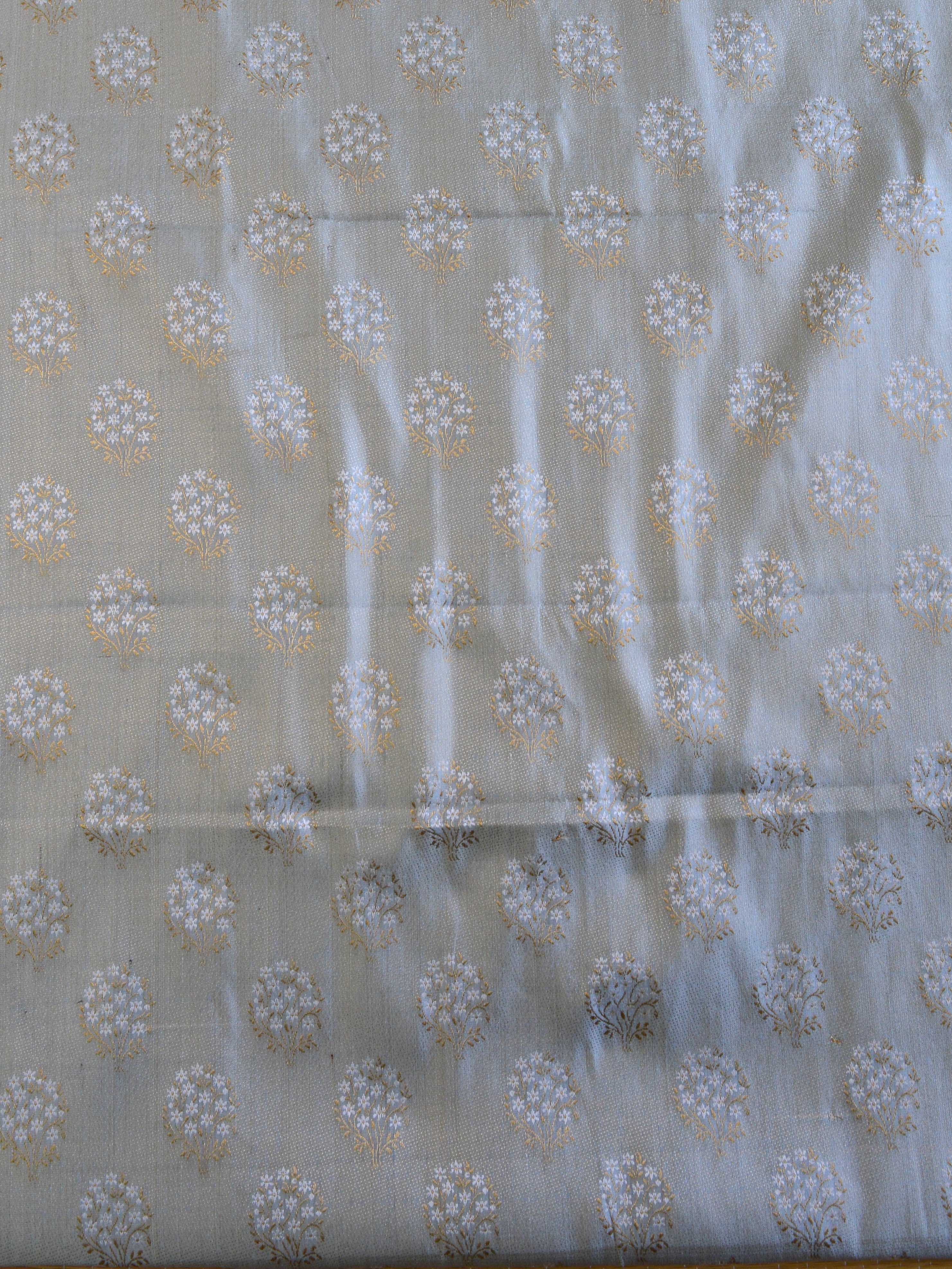 Banarasee Art Silk Salwar Kameez Fabric With Contrast Dupatta-Green & Grey
