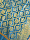 Banarasee Art Silk Salwar Kameez Fabric With Contrast Dupatta-Green & Grey