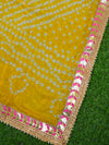 Art Silk Bandhej Gotapatti Dupatta-Yellow