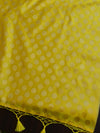 Banarasee Handwoven Polka Dot Semi Silk Saree-Yellow
