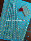 Banarasee Handwoven Polka Dot Semi Silk Saree-Blue