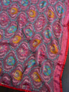 Banarasee Soft Chiffon Saree With Floral Jaal Design-Pink