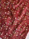 Banarasee Brocade Salwar Kameez Fabric With Art Silk  Mirror-Work Dupatta-Maroon & Gold