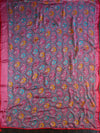 Banarasee Soft Chiffon Saree With Floral Jaal Design-Pink