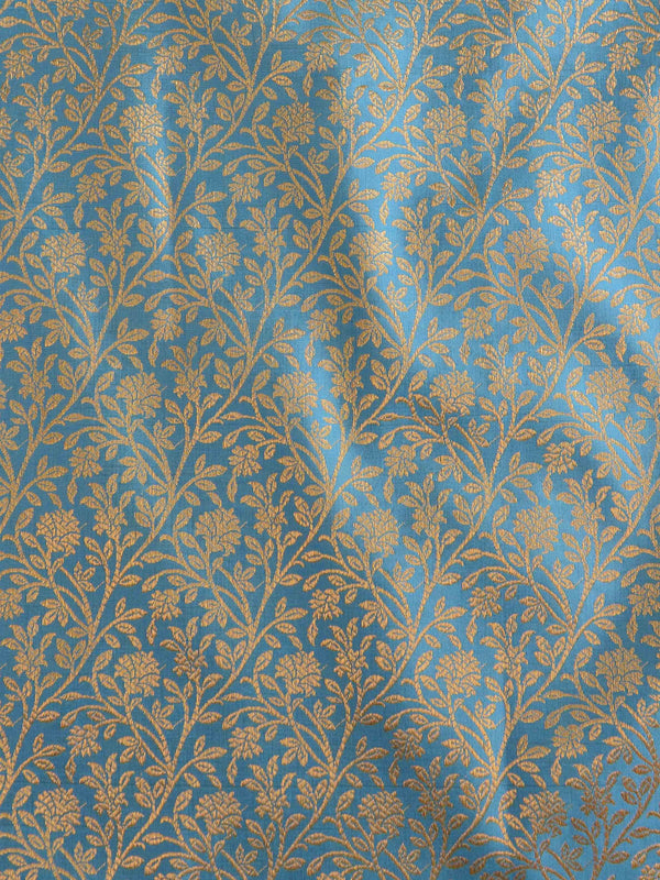 Banarasee Handwoven Polka Dot Semi Silk Saree-Blue