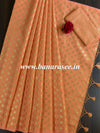 Banarasee Handwoven Polka Dot Semi Silk Saree-Peach