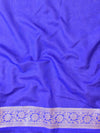 Banarasee Handwoven Semi-Chiffon Saree With Silver Zari-Royal Blue