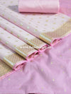 Banarasee Handloom Chanderi Cotton Zari Work Salwar Kameez Dupatta Set-Pink