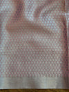 Banarasee Organza Mix Saree With Silver Leaf Buta & Border-Pink