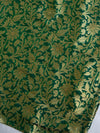 Banarasee Silk Brocade Salwar Kameez Fabric With Hand-Embroidered Dupatta-Green & Wine