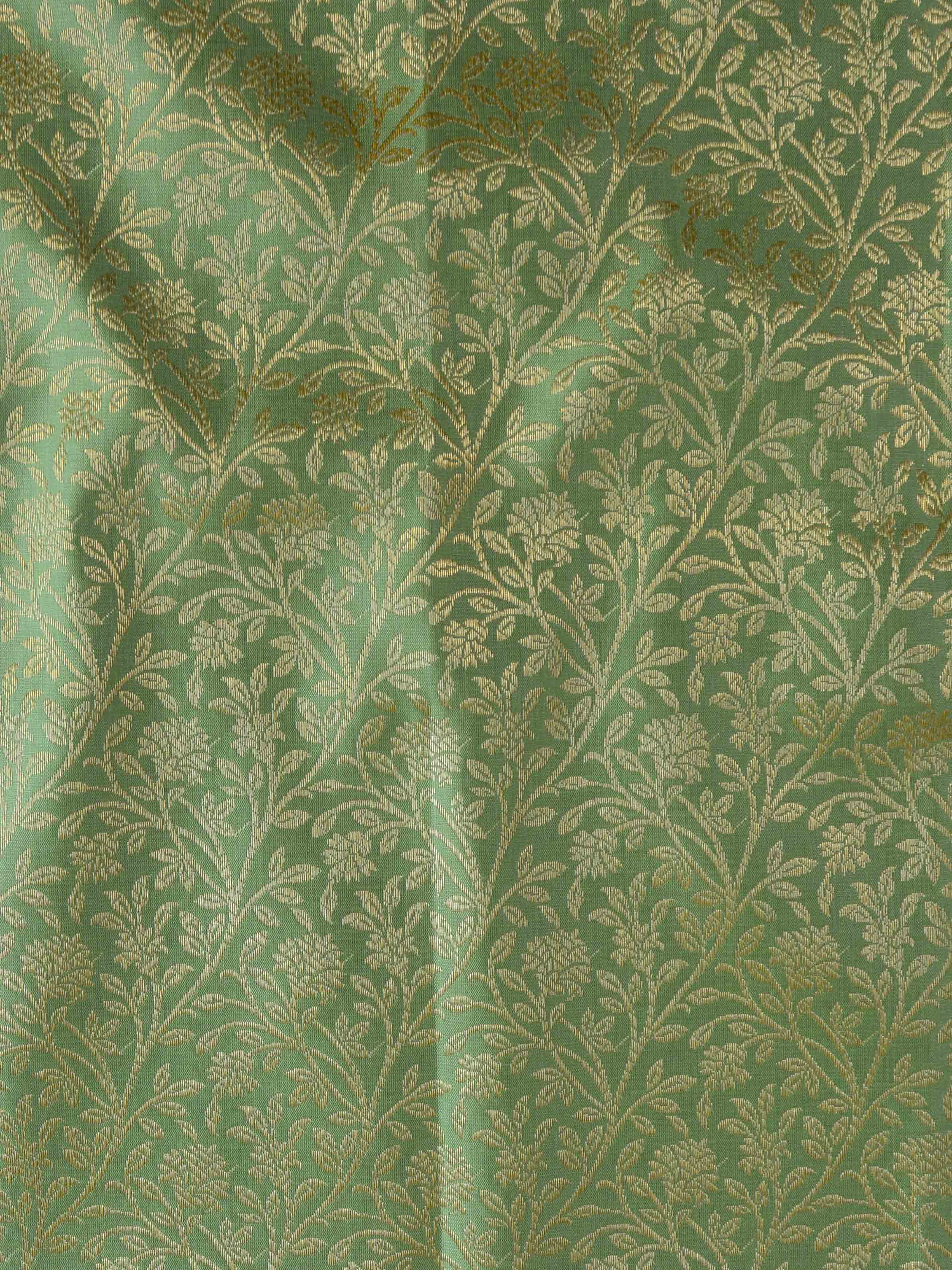 Banarasee Handwoven Polka Dot Semi Silk Saree-Light Green