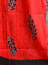 Handloom Mul Cotton Ajrakh Print Saree-Red