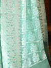 Banarasee Cotton Silk Jamdani Saree With Resham & Zari Design-Green