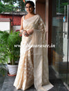 Banarasee Cotton Silk Jamdani Saree With Resham & Zari Design-Beige