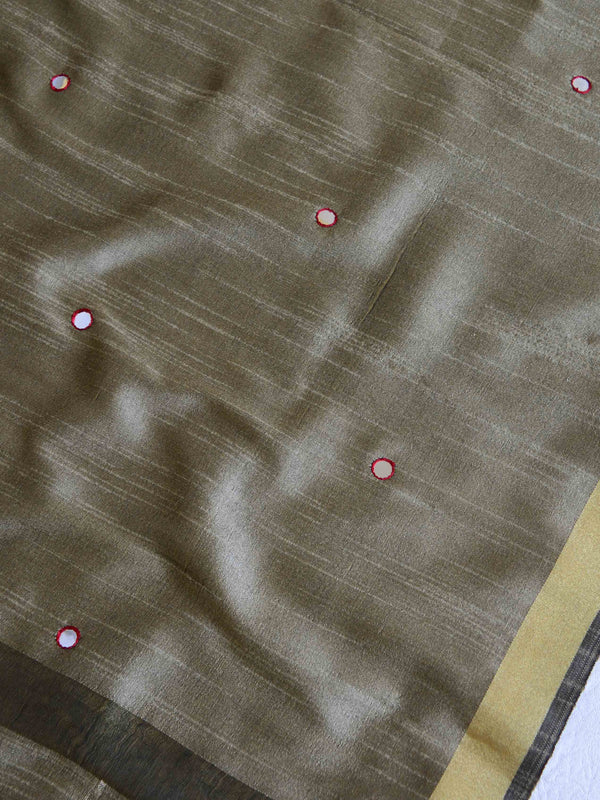Banarasee Brocade Salwar Kameez Fabric With Art Silk  Mirror-Work Dupatta-Maroon & Gold