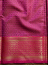 Banarasee Organza Mix Saree With Jaal Design & Floral Border-Yellow
