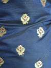 Banarasee Salwar Kameez Semi Katan Silk Zari Buti Fabric With Contrast Dupatta-Deep Blue