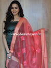 Banarasee Brocade Salwar Kameez Fabric With Organza Dupatta-Green & Pink