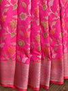 Banarasee Pure Silk Saree With Jaal Design-Pink