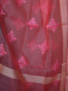Banarasee Brocade Salwar Kameez Fabric With Organza Dupatta-Green & Pink