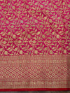 Banarasee Pure Silk Saree With Jaal Design-Pink