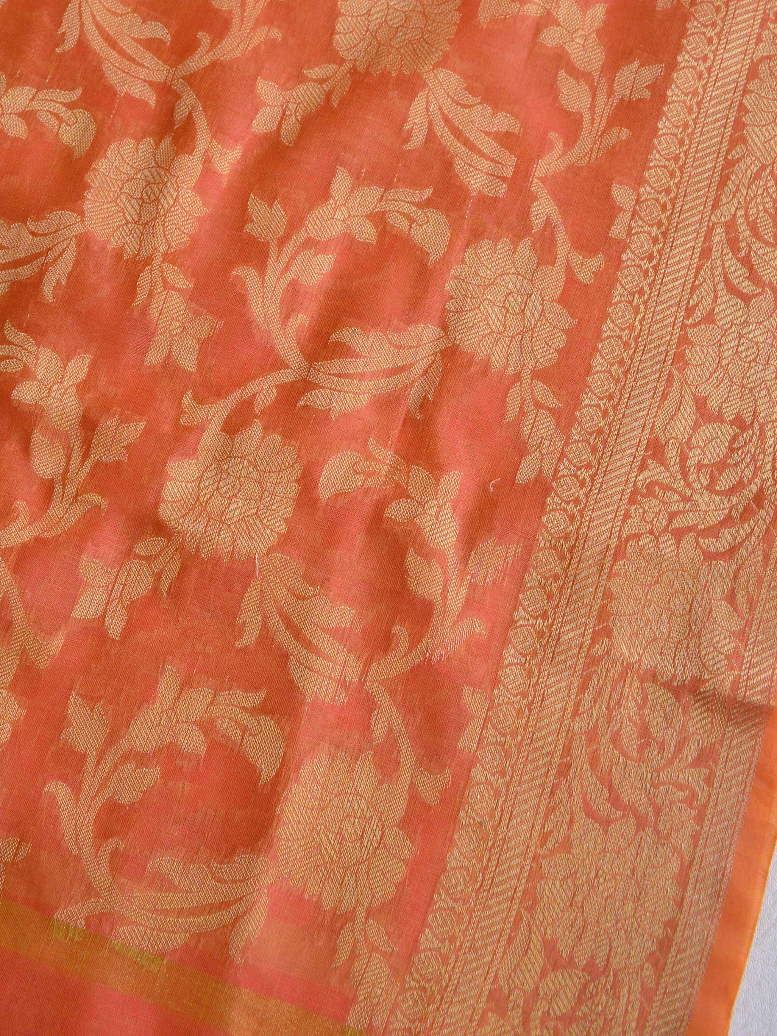 Banarasee Art Silk Buti Design Salwar Kameez Fabric With Contrast Dupatta-Blue & Peach