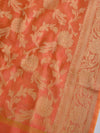 Banarasee Art Silk Buti Design Salwar Kameez Fabric With Contrast Dupatta-Blue & Peach