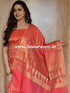 Banarasee Salwar Kameez Cotton Silk Gold Zari Buti Woven Fabric-Pink
