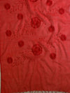 Banarasee Brocade Salwar Kameez Fabric With Organza Dupatta-Grey & Red