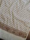 Banarasee Cotton Mix Ghichha Work Salwar Kameez Fabric With Dupatta-Off White
