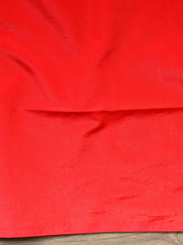 Banarasee Salwar Kameez Glossy Semi Silk Zari & Meena Jaal Work Fabric-Red