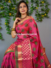Banarasee Cotton Mix Saree With Zari & Resham Design-Pink