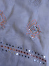 Banarasee Handwoven Organza Silk Embroidered Saree With Contrast Silk Cotton Blouse-Grey & Peach